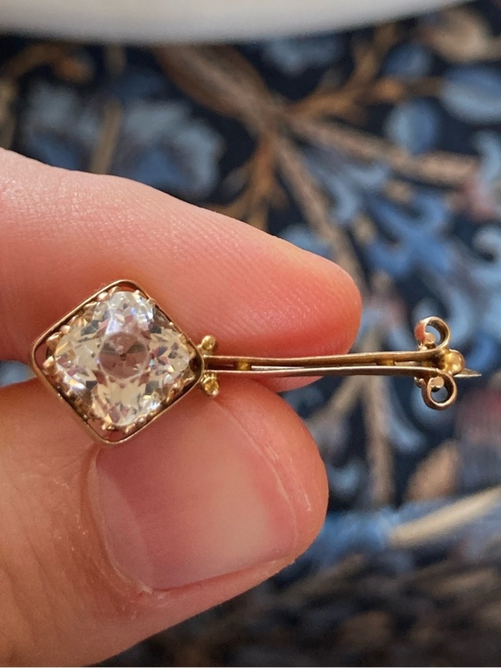 Rare Antique Georgian Halley’s Comet Brooch Old Mine Cut Paste Stone